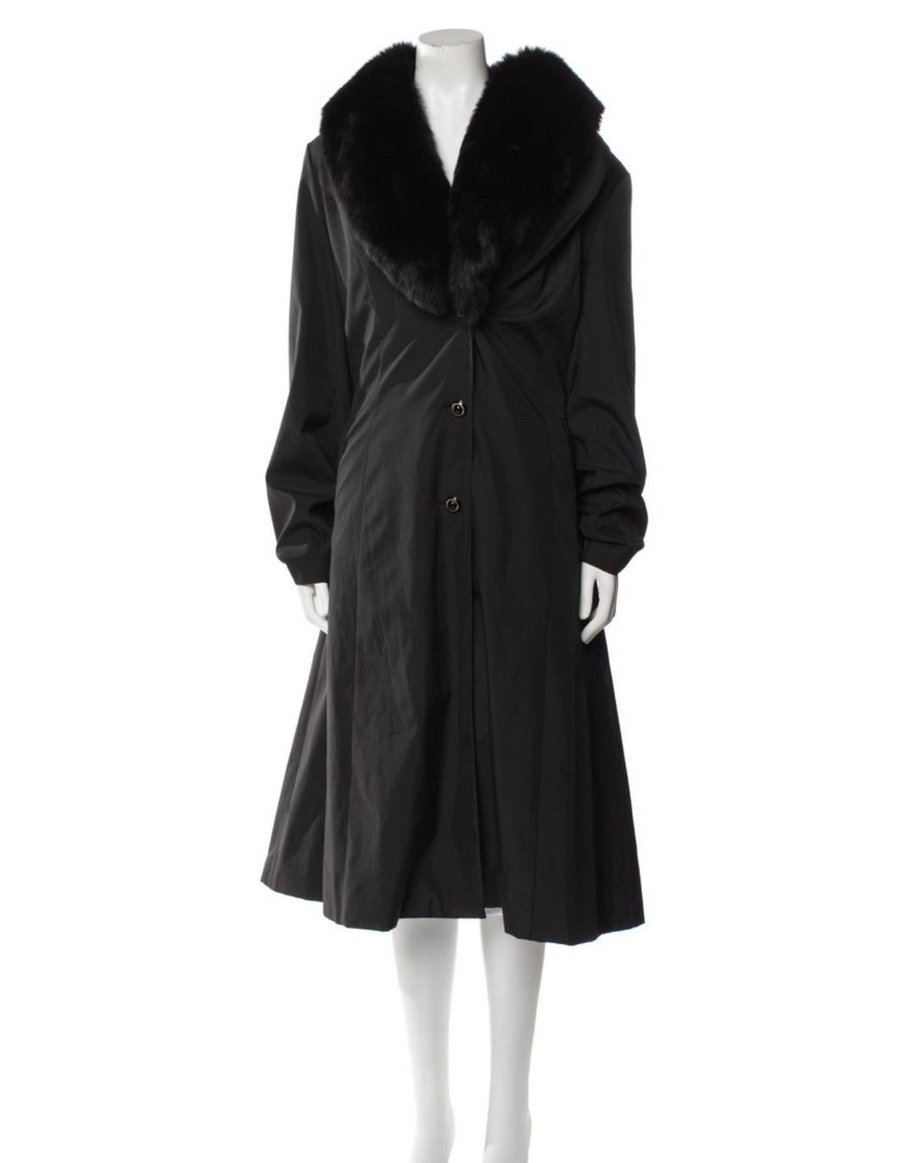 St John Faux Fur Collar Coat
