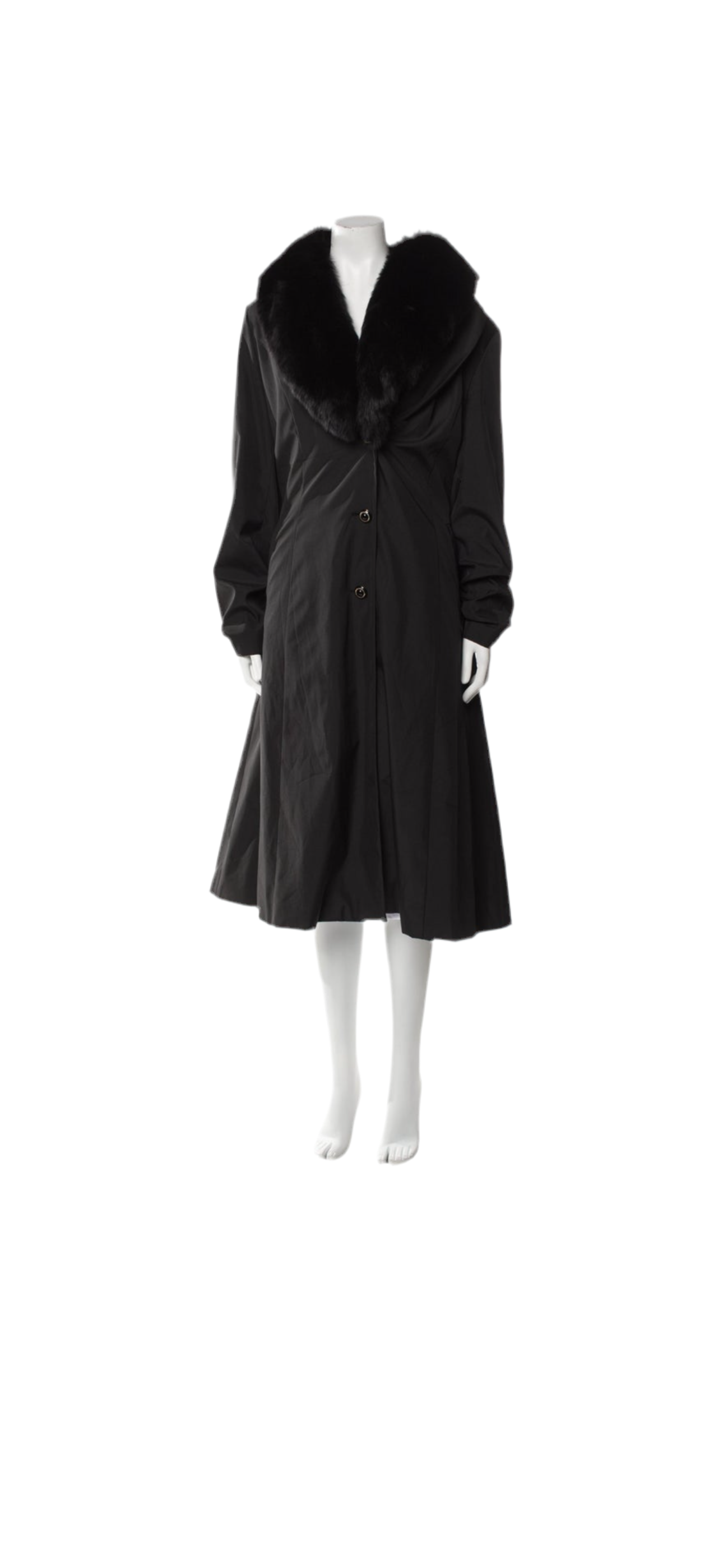 St John Faux Fur Collar Coat