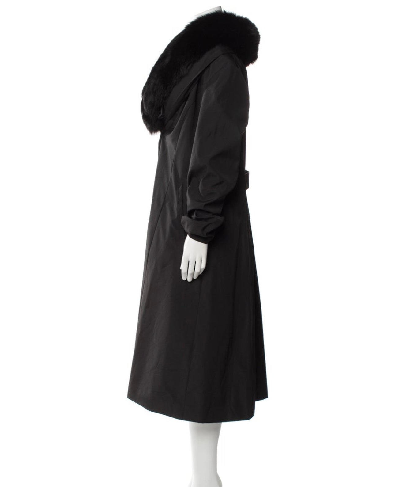 St John Faux Fur Collar Coat