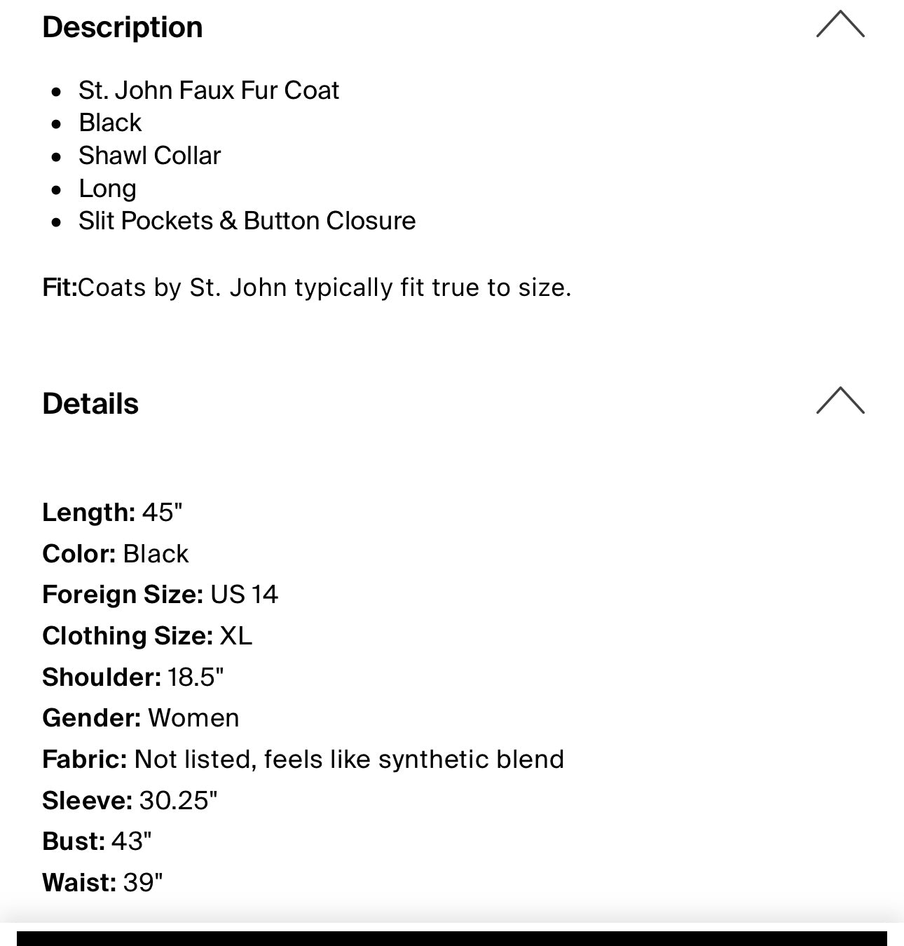 St John Faux Fur Collar Coat
