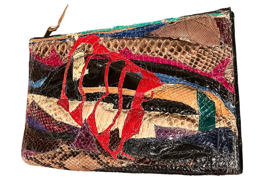 Vintage Oversized Snakeskin Clutch