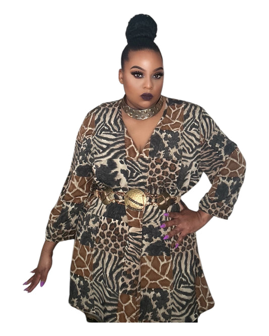 Animal Print Duster Top
