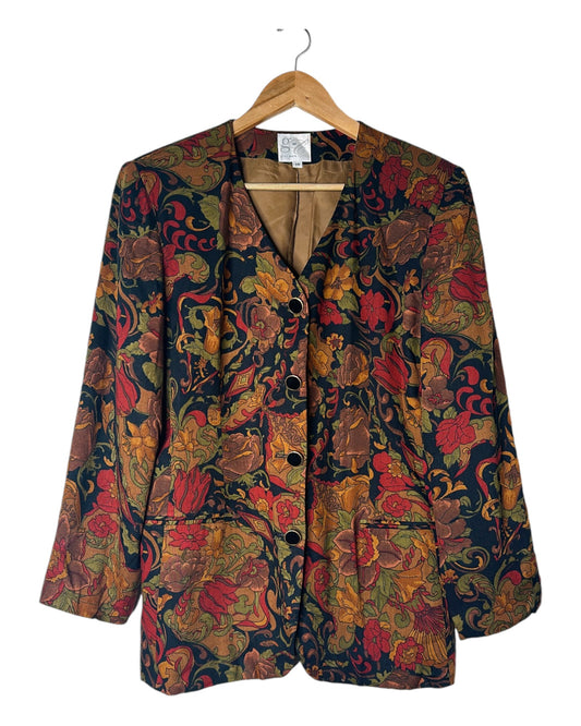 90s Gorgeous Fall Floral Blazer