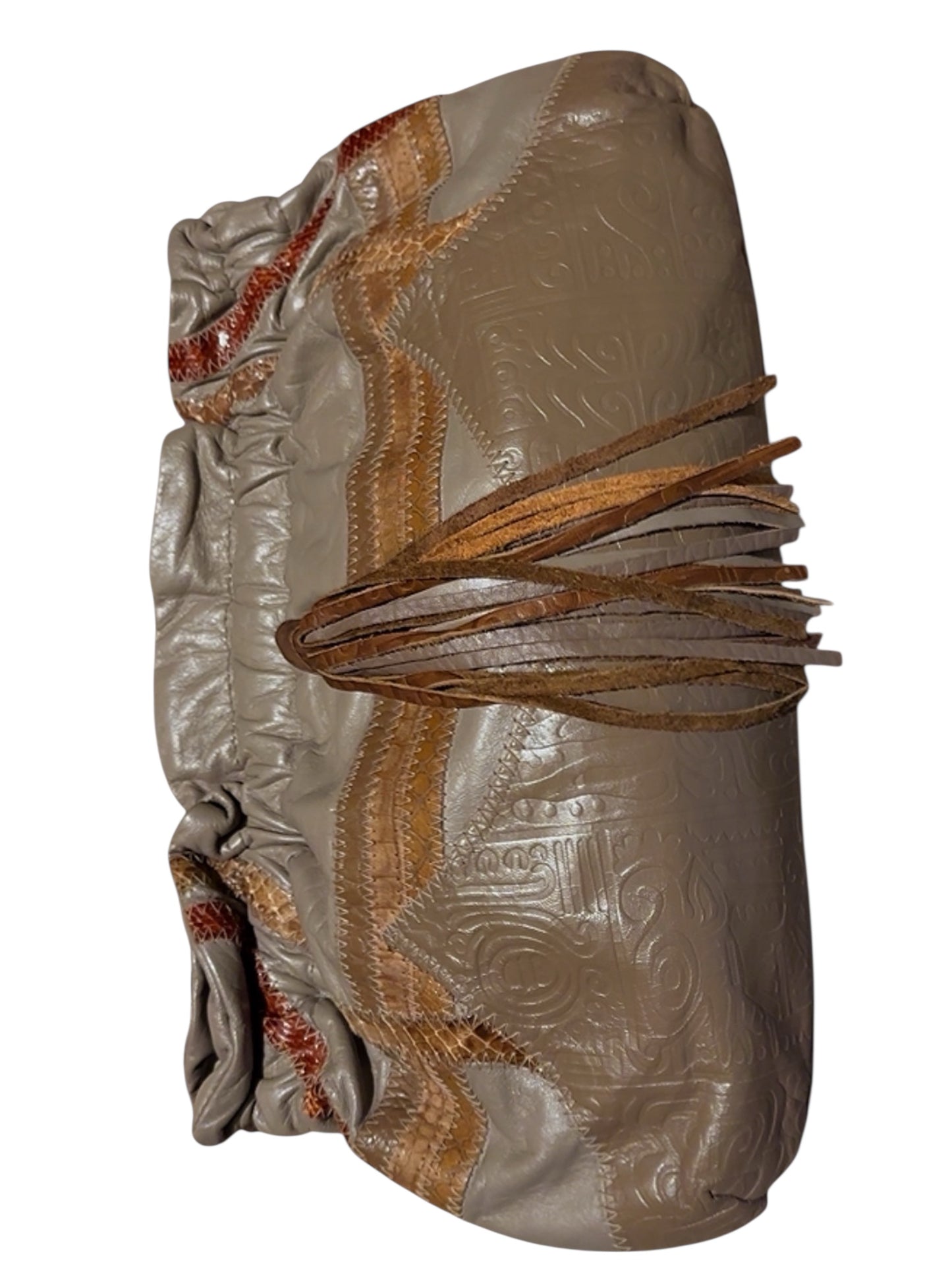 80s Leather Tribal Abstract Bag