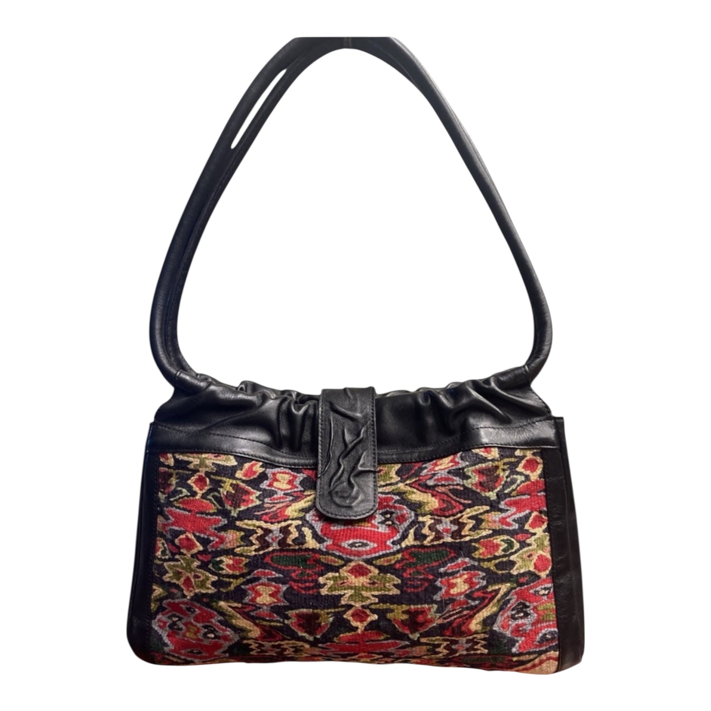 Vintage Turkish Kilim Wool Leather Handbag