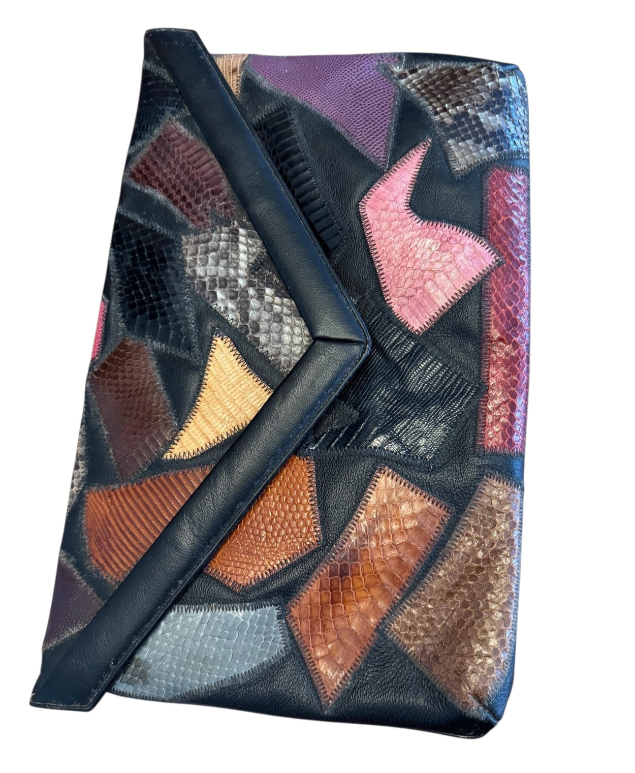 80s Leather Patchwork Handbag