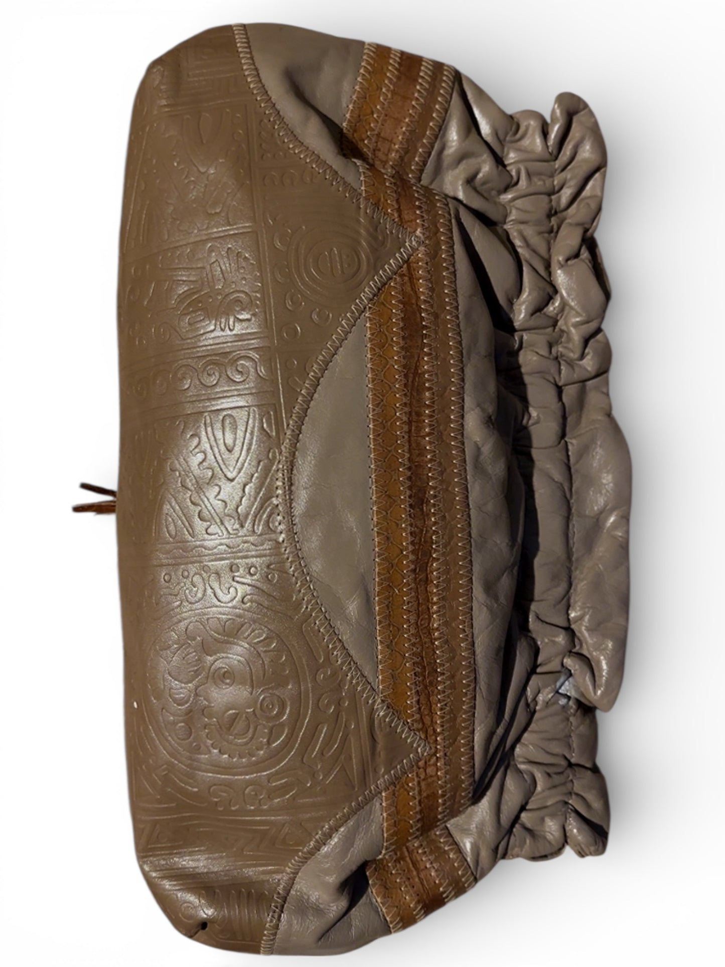 80s Leather Tribal Abstract Bag