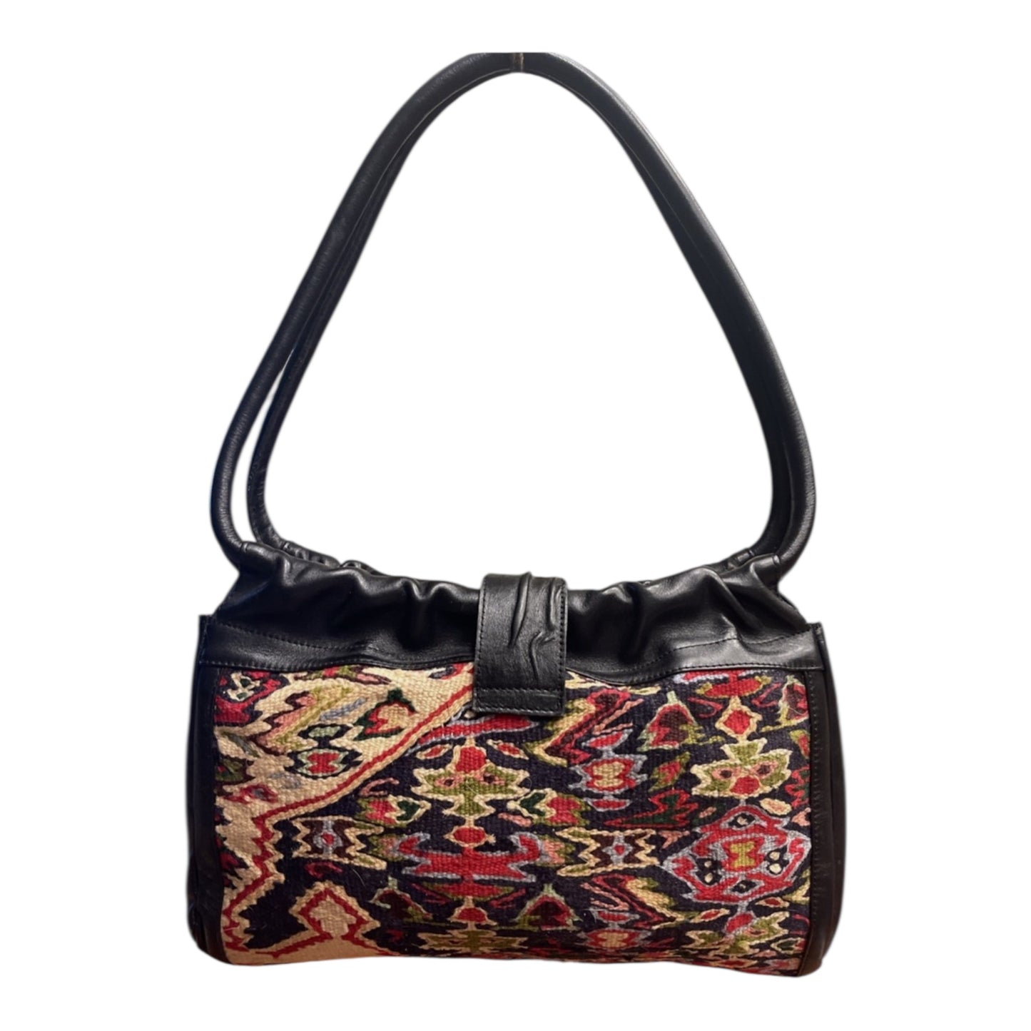 Vintage Turkish Kilim Wool Leather Handbag