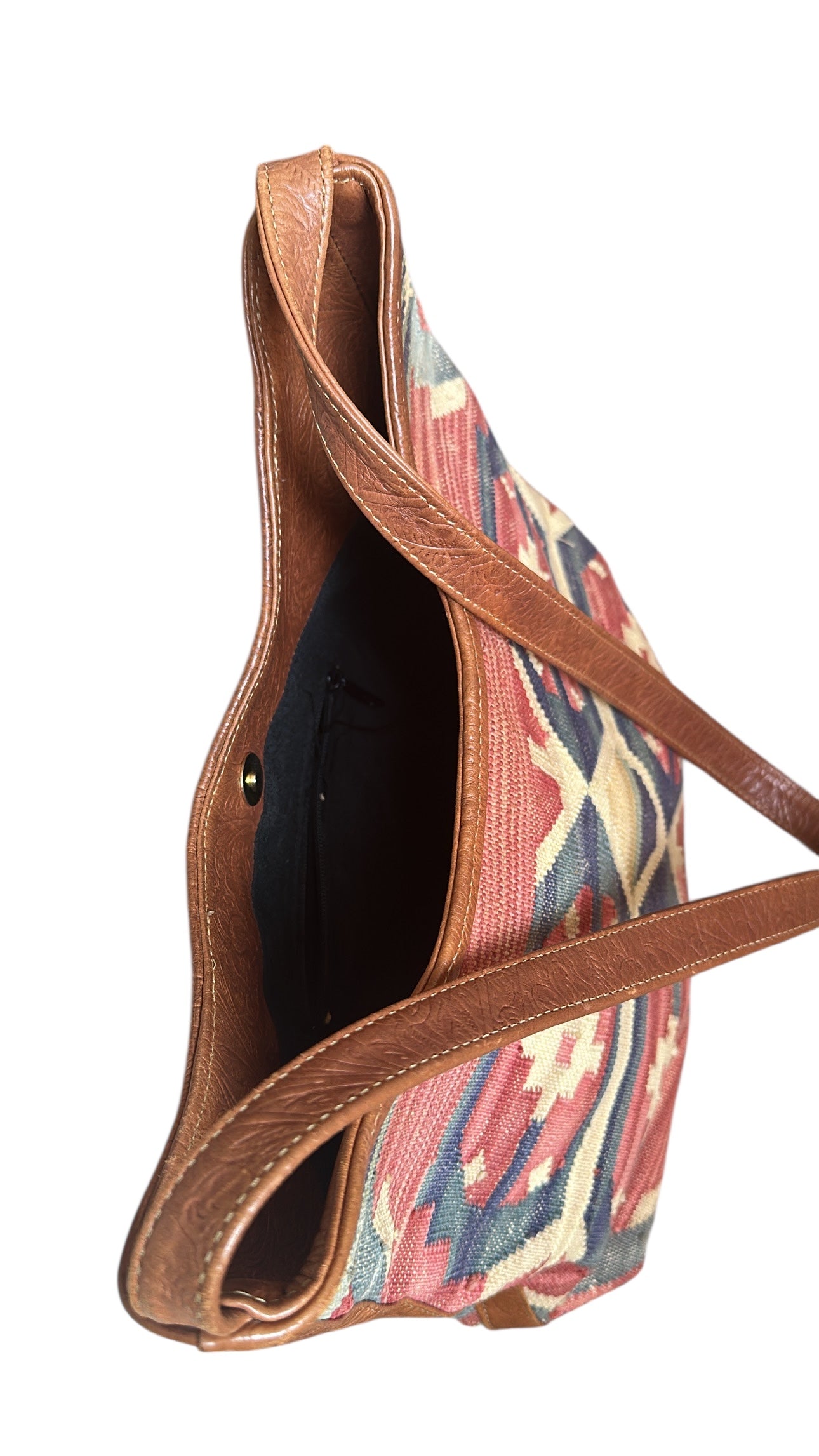 80s Turkish Kilim Large Hobo Bag