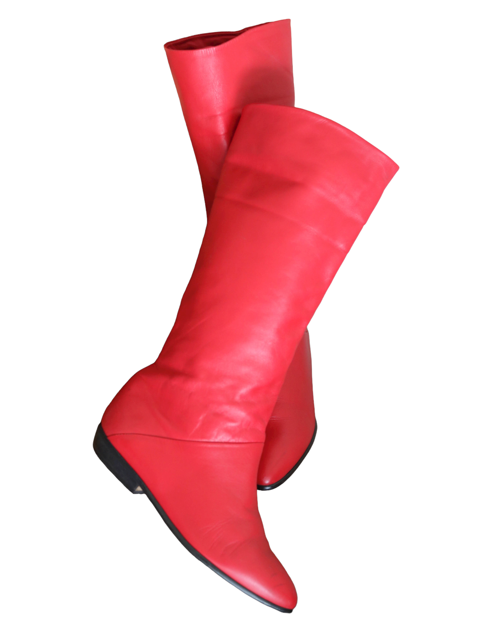 Red flat boots clearance